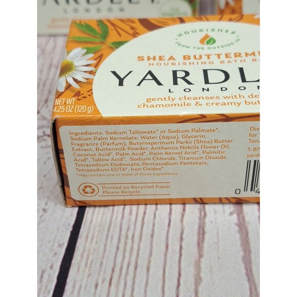 3 Pack- Yardley London Shea Buttermilk Sensitive Skin Naturally Moisturizing Bar - Picture 4 of 5